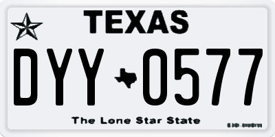 TX license plate DYY0577