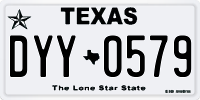 TX license plate DYY0579