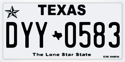 TX license plate DYY0583