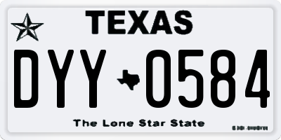 TX license plate DYY0584