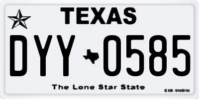 TX license plate DYY0585