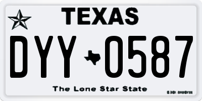 TX license plate DYY0587
