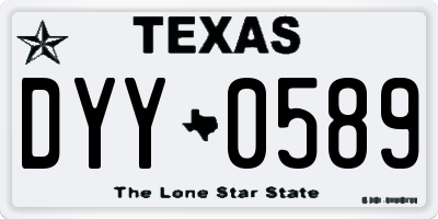TX license plate DYY0589