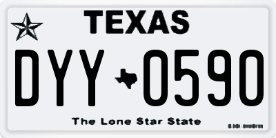 TX license plate DYY0590