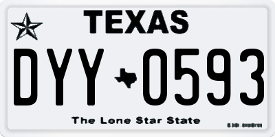 TX license plate DYY0593