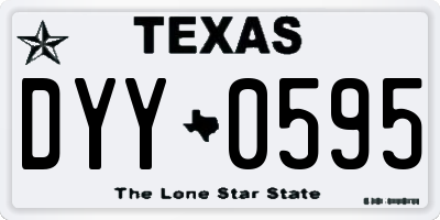 TX license plate DYY0595