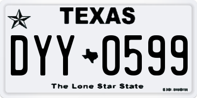 TX license plate DYY0599