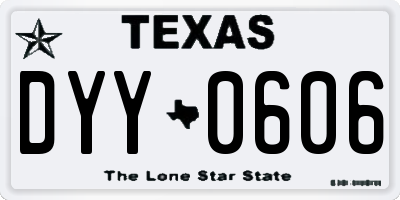 TX license plate DYY0606