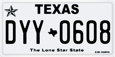 TX license plate DYY0608