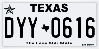 TX license plate DYY0616