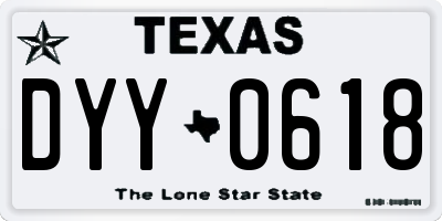 TX license plate DYY0618