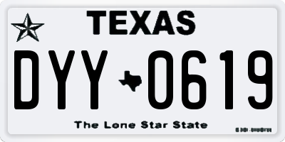 TX license plate DYY0619