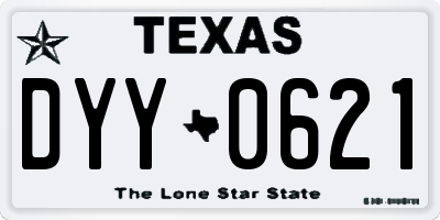 TX license plate DYY0621