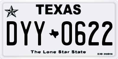 TX license plate DYY0622