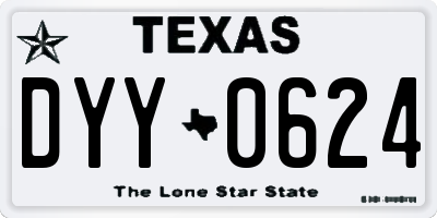TX license plate DYY0624