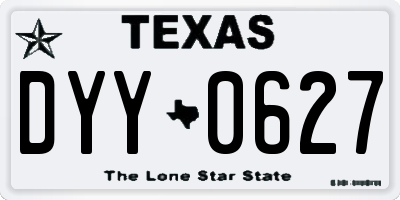 TX license plate DYY0627