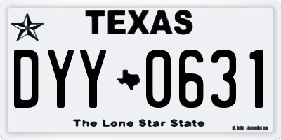 TX license plate DYY0631