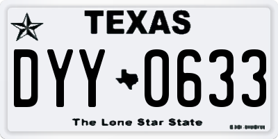 TX license plate DYY0633