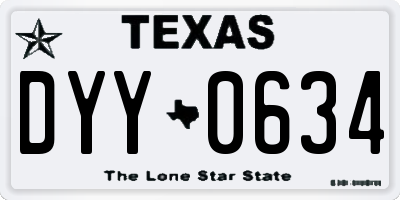 TX license plate DYY0634