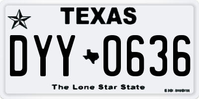 TX license plate DYY0636