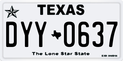 TX license plate DYY0637
