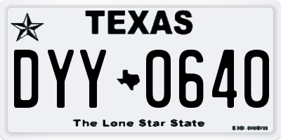 TX license plate DYY0640