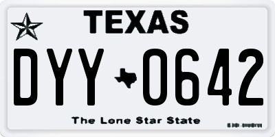 TX license plate DYY0642