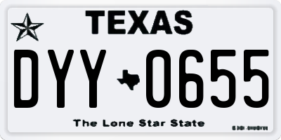 TX license plate DYY0655