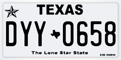 TX license plate DYY0658