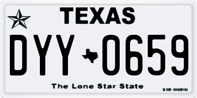 TX license plate DYY0659