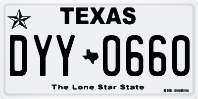 TX license plate DYY0660