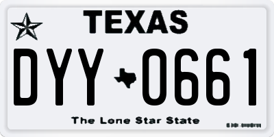 TX license plate DYY0661