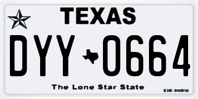 TX license plate DYY0664