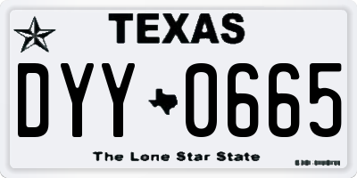 TX license plate DYY0665