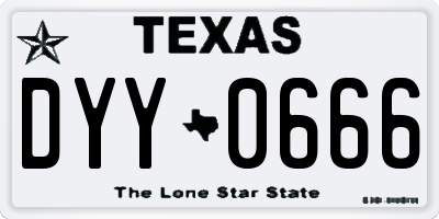 TX license plate DYY0666