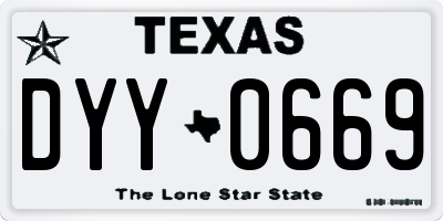 TX license plate DYY0669