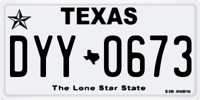TX license plate DYY0673