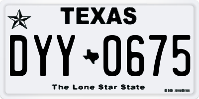 TX license plate DYY0675