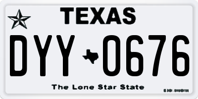 TX license plate DYY0676