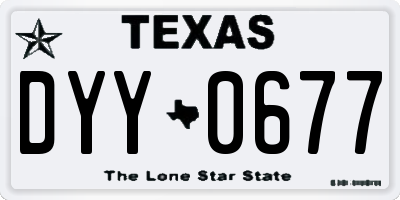 TX license plate DYY0677