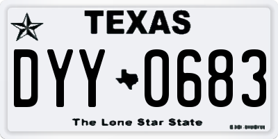 TX license plate DYY0683