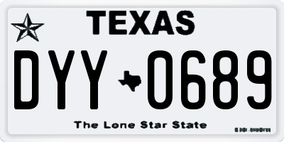 TX license plate DYY0689