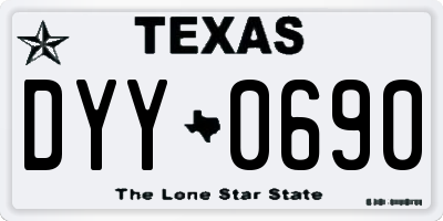 TX license plate DYY0690