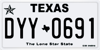 TX license plate DYY0691