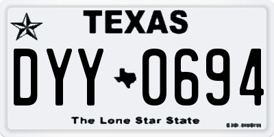 TX license plate DYY0694