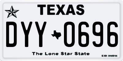 TX license plate DYY0696