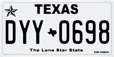 TX license plate DYY0698