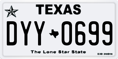 TX license plate DYY0699
