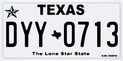 TX license plate DYY0713