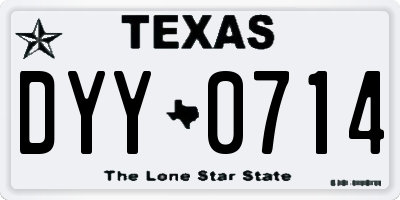 TX license plate DYY0714